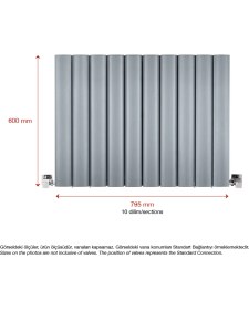 Resim 600X795MM Amber Yatay Gümüş Gri Alüminyum Radyatör 