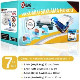 Resim 7'li Vakumlu Poşet Seti -7 Oda Toparlama Vakumlu Hurç - Vakumlu Torba Şeffaf 
