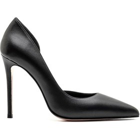 Resim Sofia Baldi Fenes Siyah Hakiki Deri Kadın Stiletto & Abiye 
