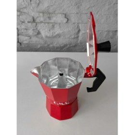 Resim UltraMint Kırmızı Moka Pot, 3 Bardak, 15,3X9,5X15,5CM, Şık ve Kullanışlı 