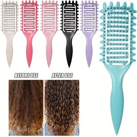 Resim Kıvırcık Saçlar İçin Curl Defining Saç Fırçası - Mane Bristle Vent Fırçası, 1 Adet, Anti-Çekme ABS Plastik Sap, Erkekler ve Kadınlar İçin İdeal - Candybrush Tasarımı 