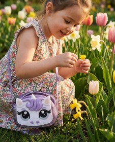 Resim Mini Melissa Dreamy Unicorn Simli Lila Kız Çocuk Çantası | Melflex® Vegan | İkonik Kokulu 