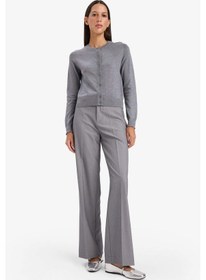 Resim Defacto Regular Fit Bisiklet Yaka Hırka D6282ax25augr456 Gri 