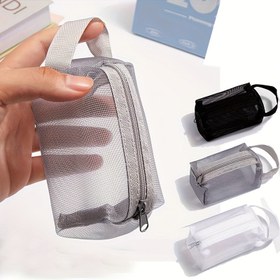Resim 1/3 Şeffaf File Bozuk Para Cüzdanı, Kozmetik Organizatör Çantası, Fermuarlı Kesme, Kulaklık Kılıfı, Kablo Saklama Çantası, Anahtarlık, Bozuk Para Torbası 
