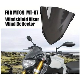 Resim Xuweiwei Yamaha Mt-07 2014-2017 Transparan Siyah Motor Ön Rüzgarlık Siperliği Aksesuarı 