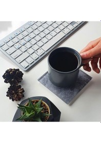 Resim Decorita Cam Bardak Altlığı Gri Mermer Görünümlü 4'lü Takım 10 x 10 CM Gri 