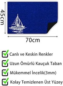 Resim Monnhein Gemi Kapı Önü Paspası Dekoratif Kapı Paspası Dış Mekân Paspas Ev İçi Paspası 45x70cm 