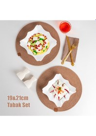 Resim Porsima Porselen 2li Sunumluk Kahvaltılık Mini Tabak Seti 19x21cm 