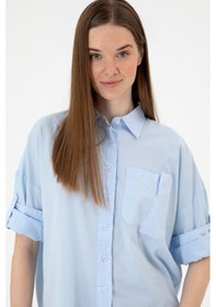 Resim U.s. Polo Assn. Kadın Açık Mavi Gömlek Desenli 50300096-vr003 Acık Mavı 