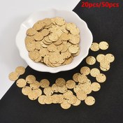 Resim 20 adet/50 adet 13Mm Basit Madeni Para Stili Tek Delikli Yuvarlak Kolye Kolye, Şans Plakaları, DIY Takı Yapımı Aksesuarları. 