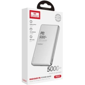 Resim EARLDOM PD53 5.000 mAh 15W Kablosuz Şarj ve 20W Type-C Çıkışlı PD Hızlı Şarj Powerbank - Gümüş 