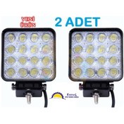 Resim 12v/24v Off Road 2 Li / Çalışma Lambası 16 Led Kare Projektör N11.1117 