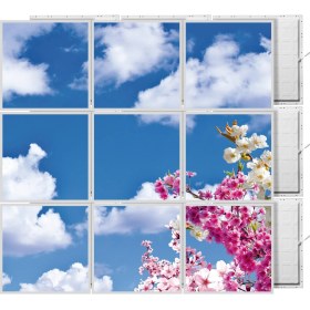 Resim Gök Panel 60 x 60 LED Panel Aydınlatma Desenli 3x3 9'lu Grup 46510191SA 