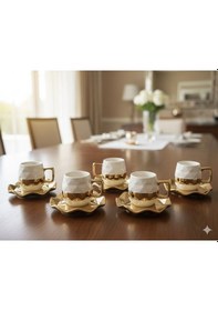 Resim Osmanlı Zarafet Fincan Koleksiyonu 6 Kişilik Beyaz - Altın 