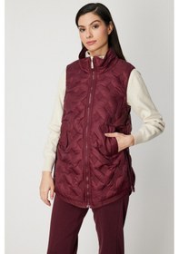 Resim On Fashion On Yanları Bağlamalı Kapitone Yelek Kahve 