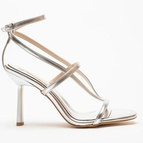 Resim Elvira İnce Bantlı Topuklu Ayakkabı Silver 