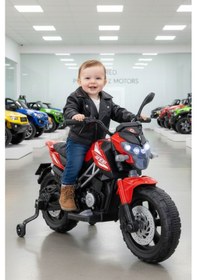 Resim Motocross Cross Akülü Motor Akülü Araba Yeni Seri Babyhope 447 12v Kırmızı 