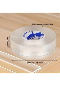 Resim Globalbloom 1mm X 0.79in X 118.11in Şeffaf Pvc Masa Kenar Koruyucu Bant - Kendinden Yapışkanlı Yumuşak Köşe Emniyet Şeridi 