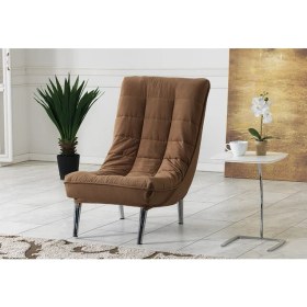 Resim Meşe Home Smart Kılıflı Süngerli Metal Ayaklı Berjer Kahverengi 