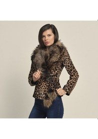 Resim Rouge Kürklü Kadın Deri Mont P253lk Leopar 