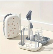 Resim Dashanshop Dark Gray Biberon Temizleme Fırçası Seti Taşınabilir Saklama Kutusu Pratik Yıkama 