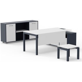 Resim Uzay Ofis Akay Etajerli Personel Takımı - Beyaz - Antrasit - 140 Cm Diğer 