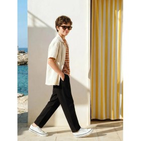 Resim LC Waikiki Lcw Kids Siyah Erkek Çocuk Keten Karışımlı Pantolon Regular Fit Orta Kalınlık 