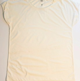 Resim D221.Baskısız Krem Kadın Tişört 