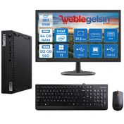 Resim Lenovo Thinkcentre M70Q Gen 3 Intel i5 12400T 64GB 512GB SSD 21.5 Mon Windows 11 Pro Mini Masaüstübilgisayar 70Q11T3002XTX30 