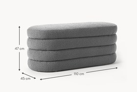 Resim SUNDEA TEDDY PUF BENCH, GRİ 
