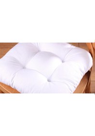 Resim Altınpamuk Altınpamuk Lüx Pofidik Beyaz Sandalye Minderi Özel Dikişli Bağcık 