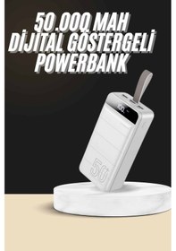 Resim Hızlı Taşınabilir 50.000 Mah Powerbank Led Ekran Android Ve Apple Uyumlu iOS Çoklu 