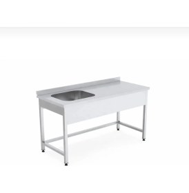 Resim Tek Evyeli Krom Çalışma Tezgahı, Paslanmaz , 