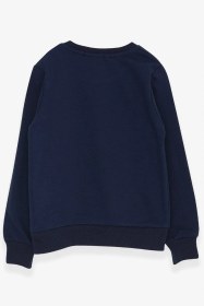 Resim Breeze Erkek Çocuk Sweatshirt Yazı Baskılı 2-6 Yaş, Lacivert Lacivert 