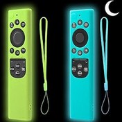 Resim Samsung Smart TV Remote için 2'li Paket Silikon Kılıf - BN59-01385, BN59-01386, TM2280E, BN59-01391 ile Uyumlu - 2022 Güneş Pili Uzaktan Kumandası için Koruyucu Silikon Kapak (Parlak Yeşil + Parlak 