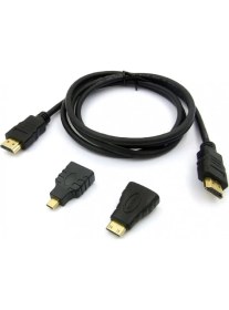 Resim Blueway 3in 1 HDMI Kablosu Micro / Mini HDMI Kablo 3'lü 