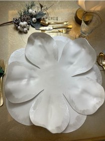 Resim Eva Lateks Supla Amerikan Servis Beyaz Kenarı Gümüş Detay Tasarım Gümüş 