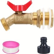 Resim Dashanshop 1/2 Heavy Duty Pirinç Yağmış Varil Musluğu Çeyrek Dönüş Top Vana Akvaryum Tank 