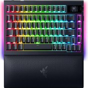 Resim Razer Blackwidow V4 Pro%75 - Kablosuz Çalışırken Değiştirilebilir Oyun Klavyesi - OLED Ekran (Komut Kadranı, 4K Hz ve Bluetooth Bağlantısı, Manyetik Avuç Içi Desteği) Abd Düzeni | Siyah 