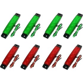 Resim Lnshop 8x Deniz Navigasyon Işık LED Kırmızı ve Yeşil Yay Aydınlatma Lambaları Kayak Için 12V (Yurt Dışından) 