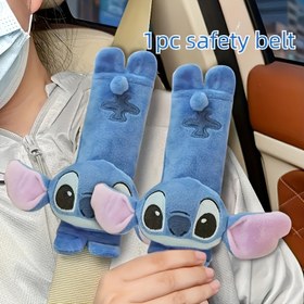 Resim 1 Adet Disney Stitch Peluş Güvenlik Kemer Kılıfı Yumuşak Omuz Pedi ile, Sürtünmeye Karşı Boyun Koruyucu, Evrensel Araç Emniyet Kemeri Aksesuarı, Noel ve Doğum Günü için Rahat Sürüş Hediyesi 