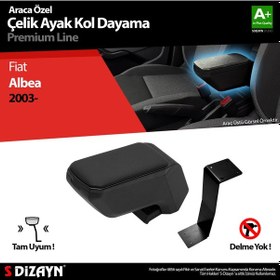 Resim S-Dizayn Fiat Albea 2003+ Kol Dayama Kolçak Çelik Ayaklı ABS Siyah 