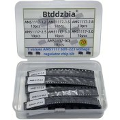 Resim Topshop1 70 Parça Ams1117 Voltaj Regülatör Kiti 1.2v 1.5v 1.8v 2.5v 3.3v 5.0v Adj Sot-223 Güç Yönetimi 