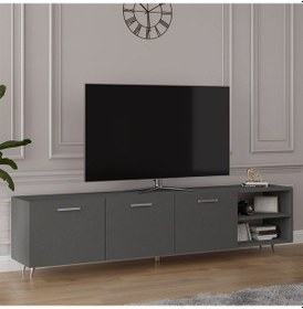 Resim Asra Trend %100 MDFLAM Tv Ünitesi Koyu Gri T-21 
