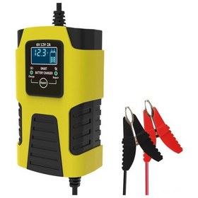 Resim Qingmipy 6v 12v 2a Otomobil Motosiklet Akülü Şarj Cihazı, 3 Aşamalı Akıllı, Lcd Ekranlı, Çoklu Güvenlik Korumalı, Sarı 