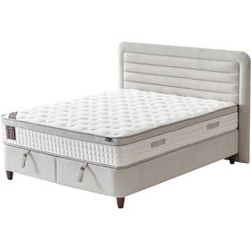 Resim Cennet Yatak Janett 3 Lü Çift Kişilik Yatak Seti Yatak Baza Başlık Sade Ve Şık 140 x 190 