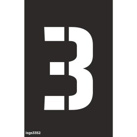 Resim İsg Tabelam 16x25cm/kompozit/3 Rakamı Boyama Şablonu (Set1) 