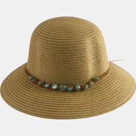 Resim Akik Doğaltaşlı Hasır Şapka Çok Renkli 