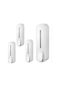 Resim 350 Ml Kapasiteli Manuel Sıvı Sabunluk Basmalı Model Duvara Monte 4 Adet Beyaz Renk M-24 Beyaz 