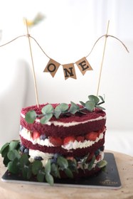 Resim ONE yazılı Mini Kırlangıç Banner Pasta Süsü 